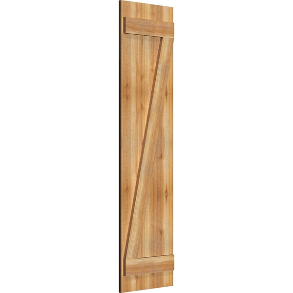 Joined Board-n-Batten Shutters W/Z-Bar, Rough Sawn Western Red Cedar, 16 1/8W X 61H